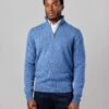Lambswool Half Zip Jumper - Blue