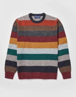 Shetland Striped Crew Neck Jumper - Multicolour -Joseph Turner Shop 3170c749 mens multicolour shetland striped crew neck jumper mkshstmul 3