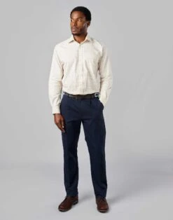 Pleated Front Chinos - Navy