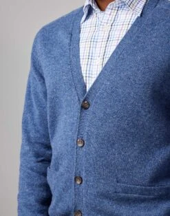 Lambswool Cardigan - Blue -Joseph Turner Shop 4cc3fd02 mens blue lambswool cardigan mklwcable 4