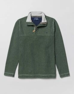 Washed Piqué Half Zip Sweatshirt - Green -Joseph Turner Shop 62c7def2 mens green washed pique sweatshirt mthzwpgre 3