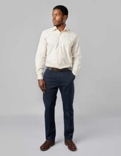 Flat Front Chinos - Navy