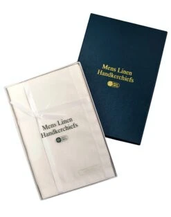 White Irish Linen Handkerchiefs - Box Of 3