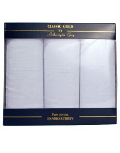 White Cotton Handkerchiefs - Box Of 3