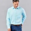 Linen Shirt Long Sleeve - Aqua