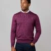 Merino Crew Neck Jumper - Berry
