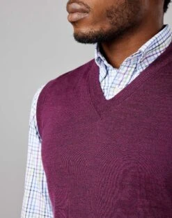 Merino Slipover - Berry -Joseph Turner Shop Mens Berry Merino Slipover MKMESLBER 4