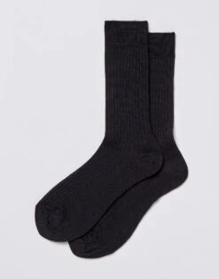 Classic Wool Ankle Socks - Black