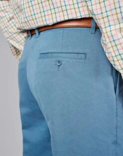 Flat Front Chinos - Blue -Joseph Turner Shop Mens Blue Flat Front Chinos MRCHFFBLU 4