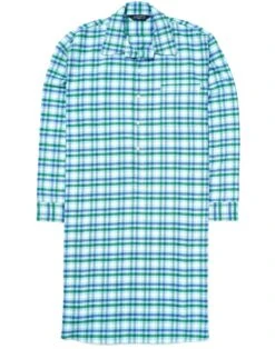 Nightshirt - Blue/Green Check (brushed)