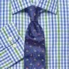 Blue/Green Gingham Check Shirt -Joseph Turner Shop Mens Blue Green Gingham Formal Check Shirt MSGIBG 1