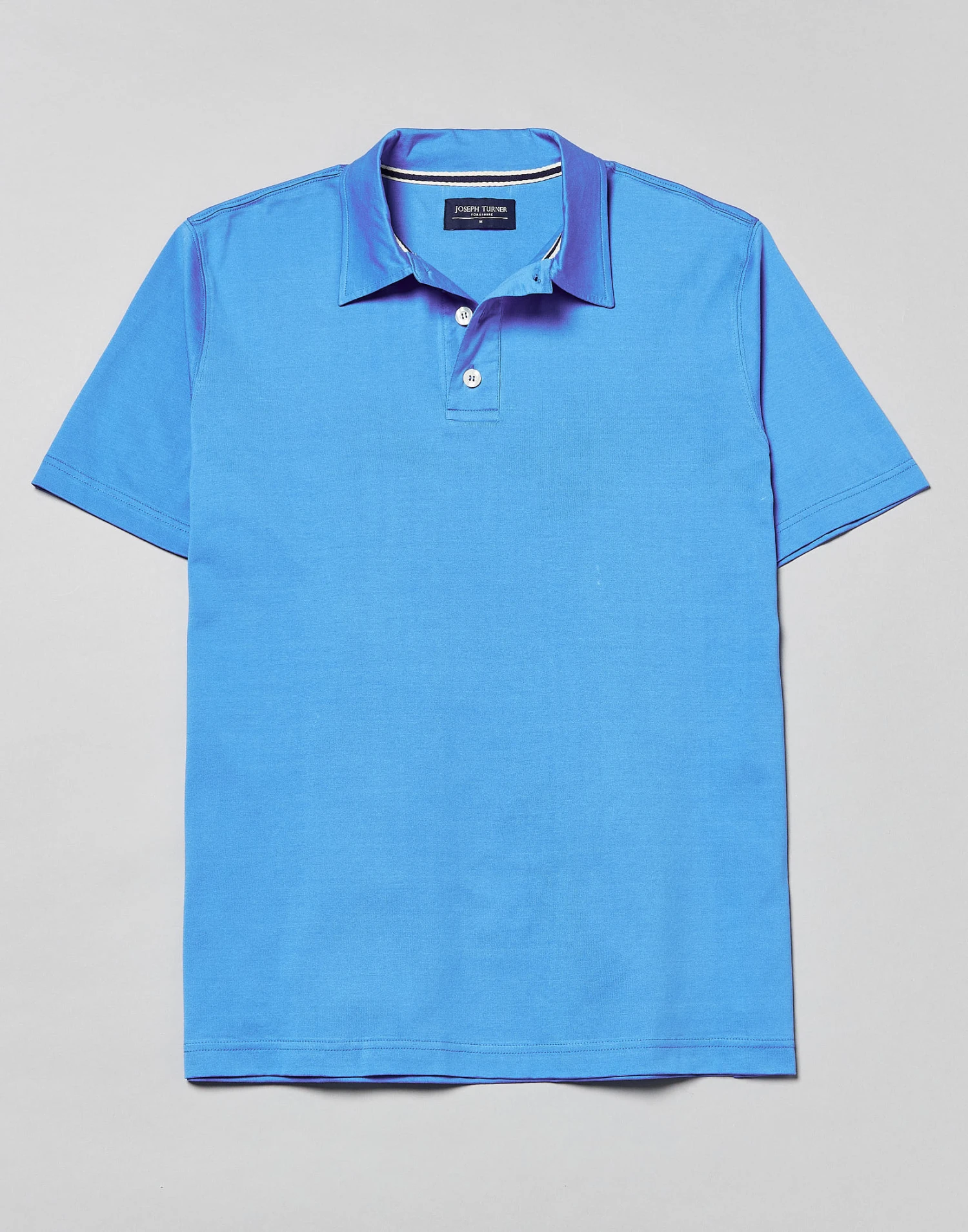Mercerised Jersey Polo Shirt - Blue 6 Mercerised Jersey Polo Shirt - Blue - Image 4
