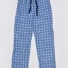 Pyjama Bottoms - Blue/Navy Check -Joseph Turner Shop Mens Blue Navy Brushed Cotton Check Pyjama Bottoms MNPLONBLN 1