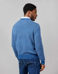 Nordic Crew Neck Jumper - Blue -Joseph Turner Shop Mens Blue Nordic Crew Neck Jumper MKNORDBLU 2