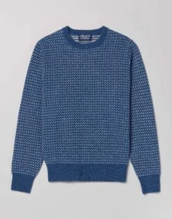 Nordic Crew Neck Jumper - Blue -Joseph Turner Shop Mens Blue Nordic Crew Neck Jumper MKNORDBLU 3