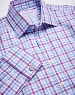 Sky/Purple Twill Check Shirt