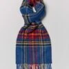 Lambswool Scarf - Blue/Red/Gold