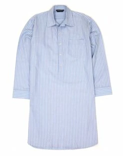 Nightshirt - Blue/White Stripe (brushed)
