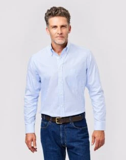 Button Down Oxford Shirt - Blue Stripe