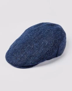 Harris Tweed Flat Cap - Blue
