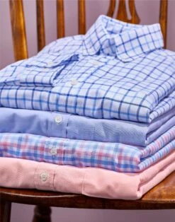 Washed Oxford Shirt - Blue -Joseph Turner Shop Mens Blue Washed Button Down Oxford Shirt MCWSBOBLU 5