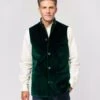 Velvet Nehru Gilet - Bottle Green -Joseph Turner Shop Mens Bottle Green Velvet Waistcoat MJVTNGGRN 1