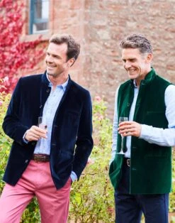 Velvet Nehru Gilet - Bottle Green -Joseph Turner Shop Mens Bottle Green Velvet Waistcoat MJVTNGGRN 4