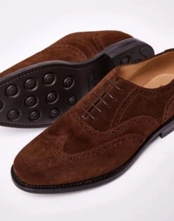 Joseph Turner Shop -Joseph Turner Shop Mens Brown Suede Full Brogue Shoes MFFUBRBRS 2
