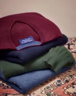 Cashmere Crew Neck Jumper - Burgundy -Joseph Turner Shop Mens Burgundy Cashmere Crew Neck Jumper MKCACRBUR 6