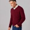Cashmere V Neck Jumper - Burgundy