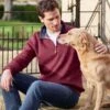 Half Zip Jersey Sweatshirt - Burgundy -Joseph Turner Shop Mens Burgundy Half Zip Jersey Sweatshirt MTHWHZBUR 0