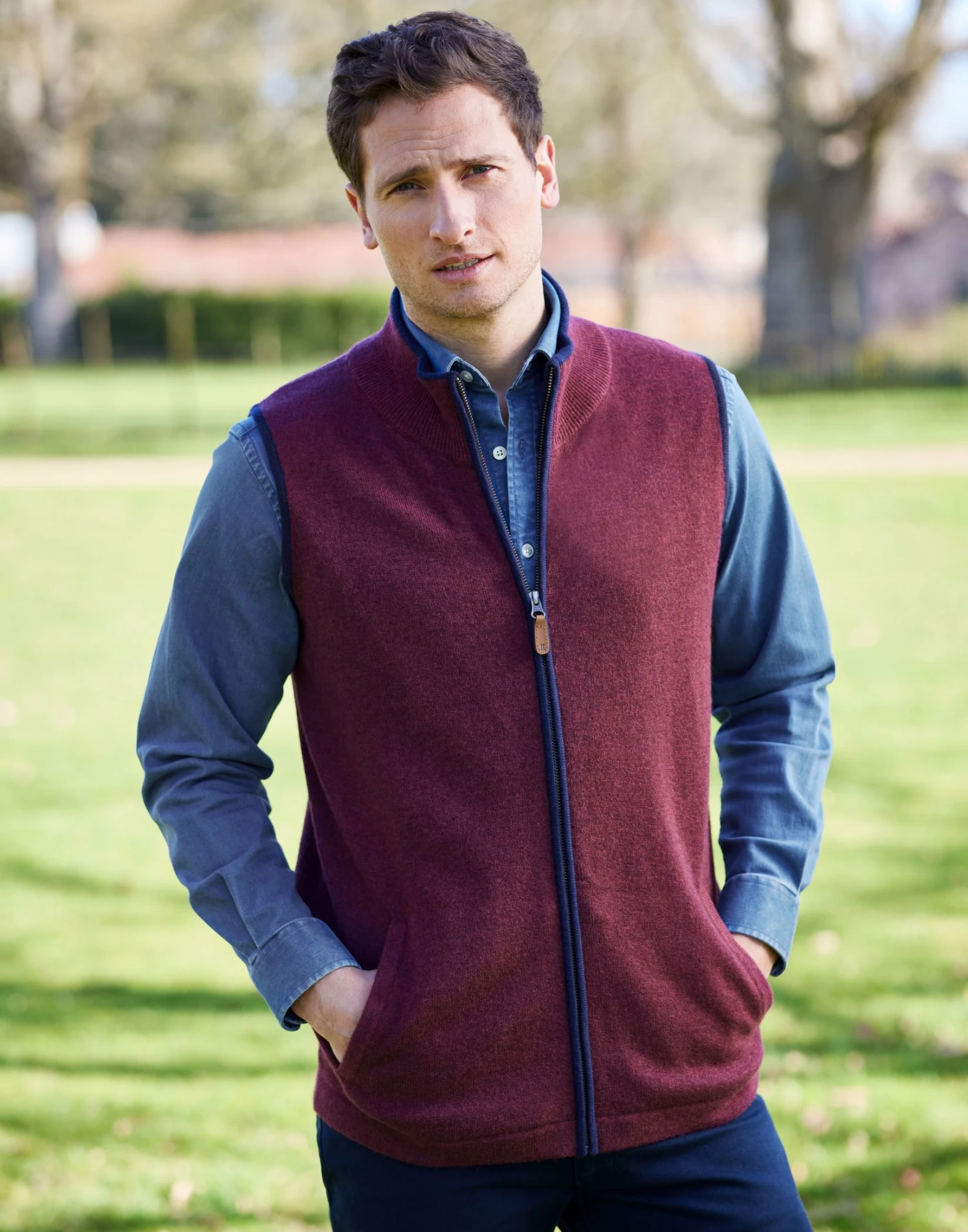 Merino Gilet - Burgundy 3 Merino Gilet - Burgundy