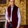 Velvet Nehru Gilet - Burgundy