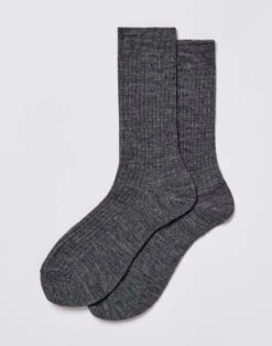 Classic Wool Ankle Socks - Charcoal