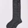 Classic Wool Long Socks - Charcoal