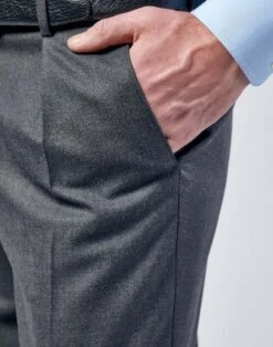 Flannel Trousers - Charcoal -Joseph Turner Shop Mens Charcoal Yorkshire Wool Flannel Trousers MRFLANGRY 3