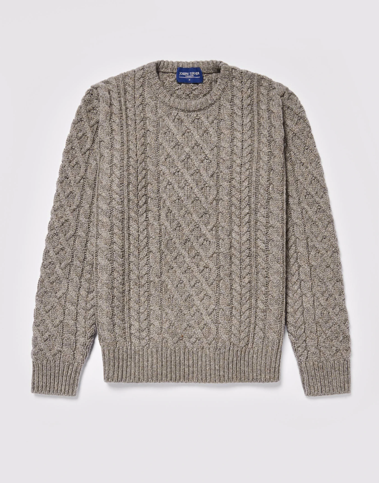 Aran Crew Neck Jumper - Cobble 6 Aran Crew Neck Jumper - Cobble - Image 4