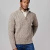 Aran Half Zip Jumper - Cobble -Joseph Turner Shop Mens Cobble Aran Half Zip Jumper MKARHZCOB 1