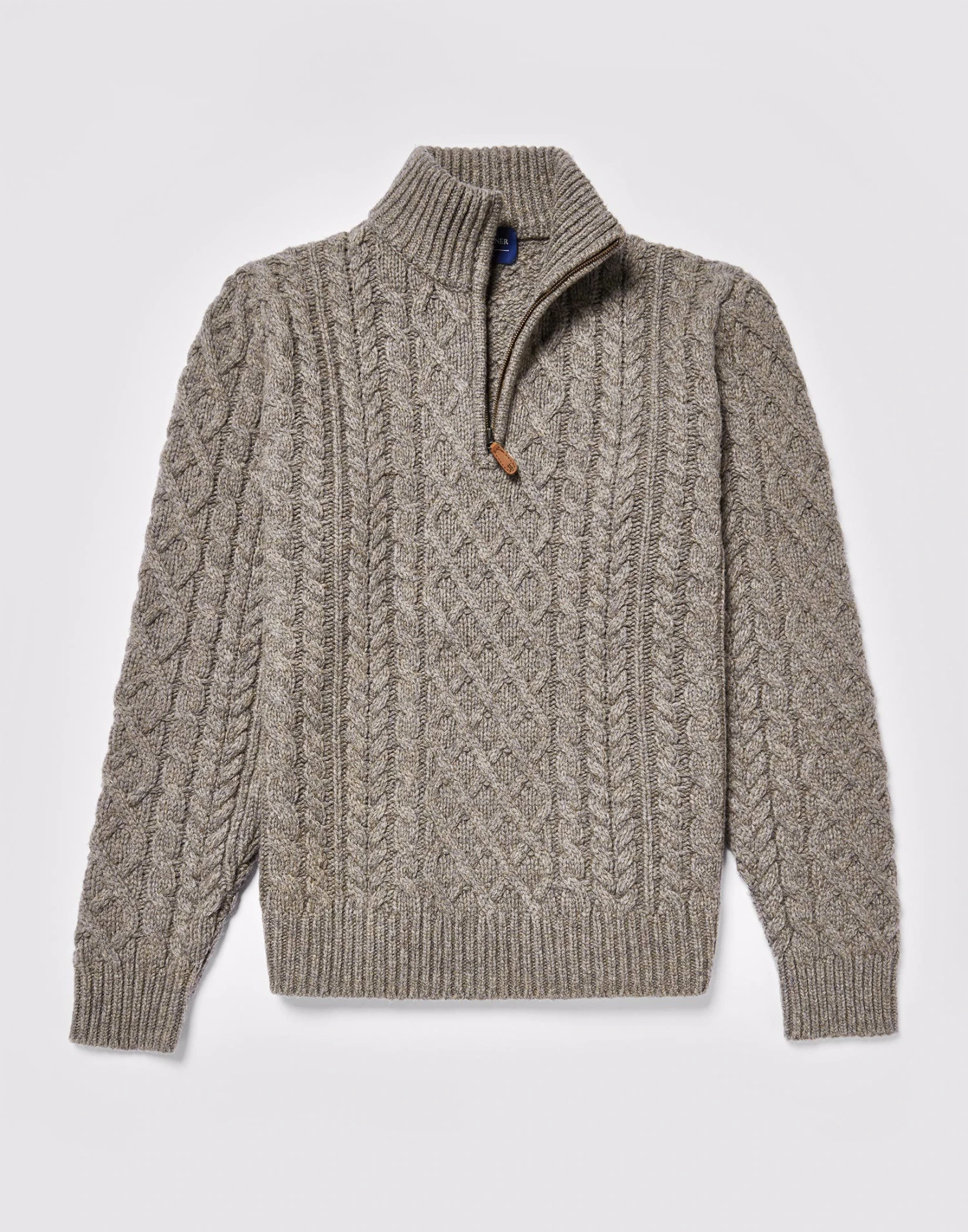Aran Half Zip Jumper - Cobble 5 Aran Half Zip Jumper - Cobble - Image 3