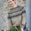Fair Isle Crew Neck Jumper - Cobble/Navy
