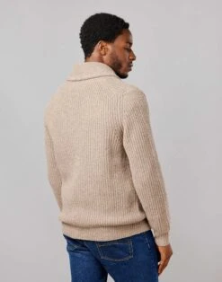 Whitby Shawl Collar Cardigan - Cobble 10 Whitby Shawl Collar Cardigan - Cobble -Joseph Turner Shop Mens Cobble Whitby Shawl Collar Cardigan MKWBSCCOB 2