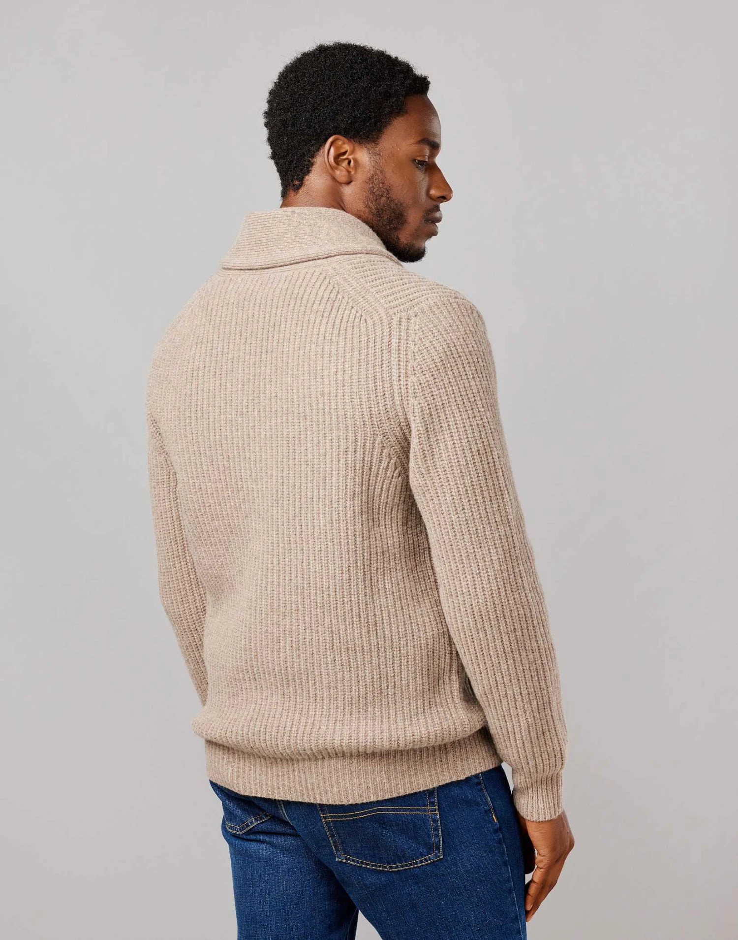 Whitby Shawl Collar Cardigan - Cobble 5 Whitby Shawl Collar Cardigan - Cobble - Image 3