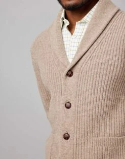 Whitby Shawl Collar Cardigan - Cobble 12 Whitby Shawl Collar Cardigan - Cobble -Joseph Turner Shop Mens Cobble Whitby Shawl Collar Cardigan MKWBSCCOB 4