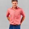 Linen Shirt Short Sleeve - Coral