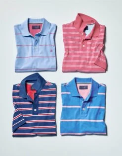 Striped Polo Shirt - Blue/Red -Joseph Turner Shop Mens Dark Blue Red Striped Polo Shirt MTPOSSDBR 5