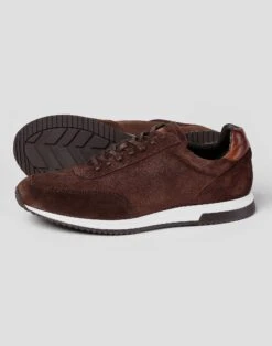 Bannister Trainers - Dark Brown Suede