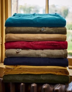 Corduroy Trousers - Dark Green -Joseph Turner Shop Mens Dark Green Corduroy Trousers MRCORDDGN 6