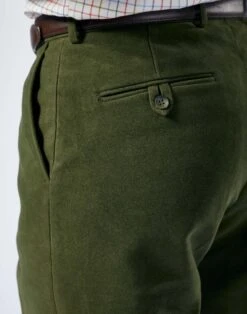 Moleskin Trousers - Dark Green -Joseph Turner Shop Mens Dark Green Moleskin Trousers MRMOLEDGN 3