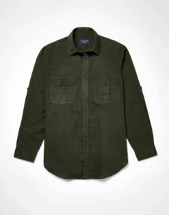 Safari Shirt - Dark Olive -Joseph Turner Shop Mens Dark Olive Safari Shirt MCSAFSOLV 3