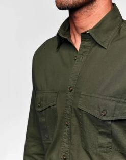 Safari Shirt - Dark Olive -Joseph Turner Shop Mens Dark Olive Safari Shirt MCSAFSOLV 4